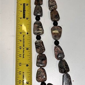 Elegant Black and Gray Stone Necklace